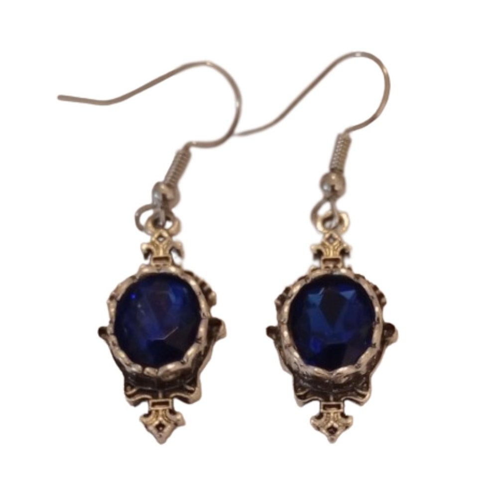 Simple Sapphire Hook Earrings